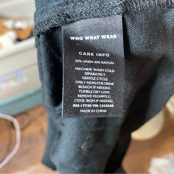 Who What Wear Black Linen-Blend Midi Dress - Picture 5 of 5